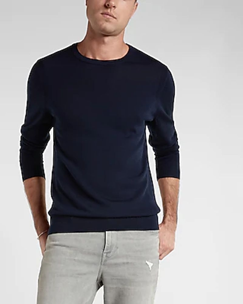 Crew Neck Sweater Blue Men's XXL 