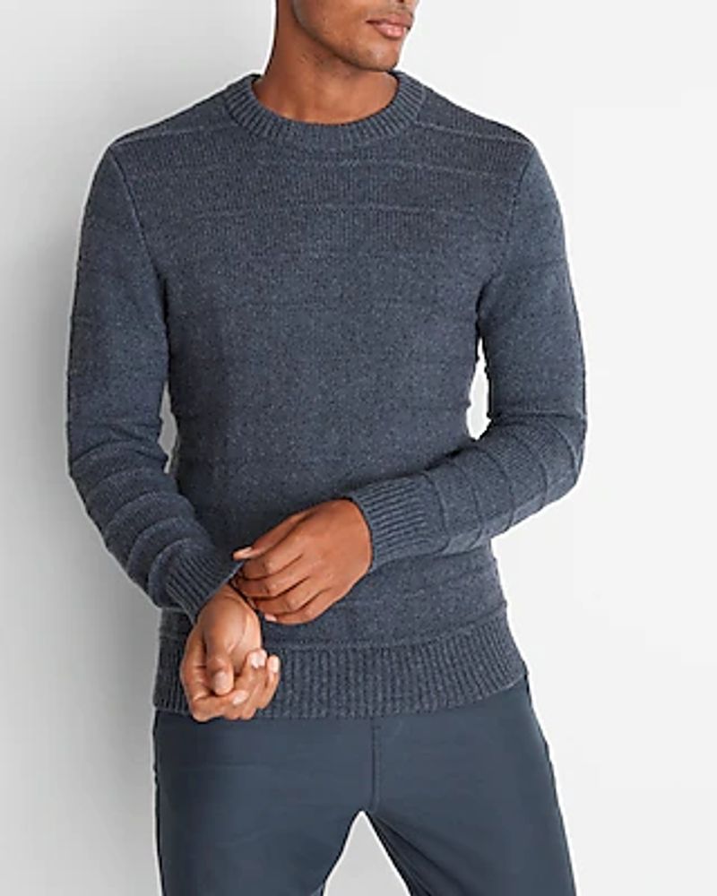 Striped Chunky Crew Neck Sweater Men's Tall