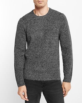 Textured Crew Neck Sweater Gray Men's