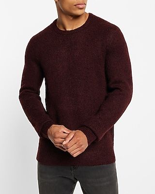 Textured Crew Neck Sweater Purple Men's XL
