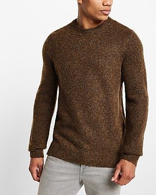 Big & Tall Textured Crew Neck Sweater Brown Men's XXL