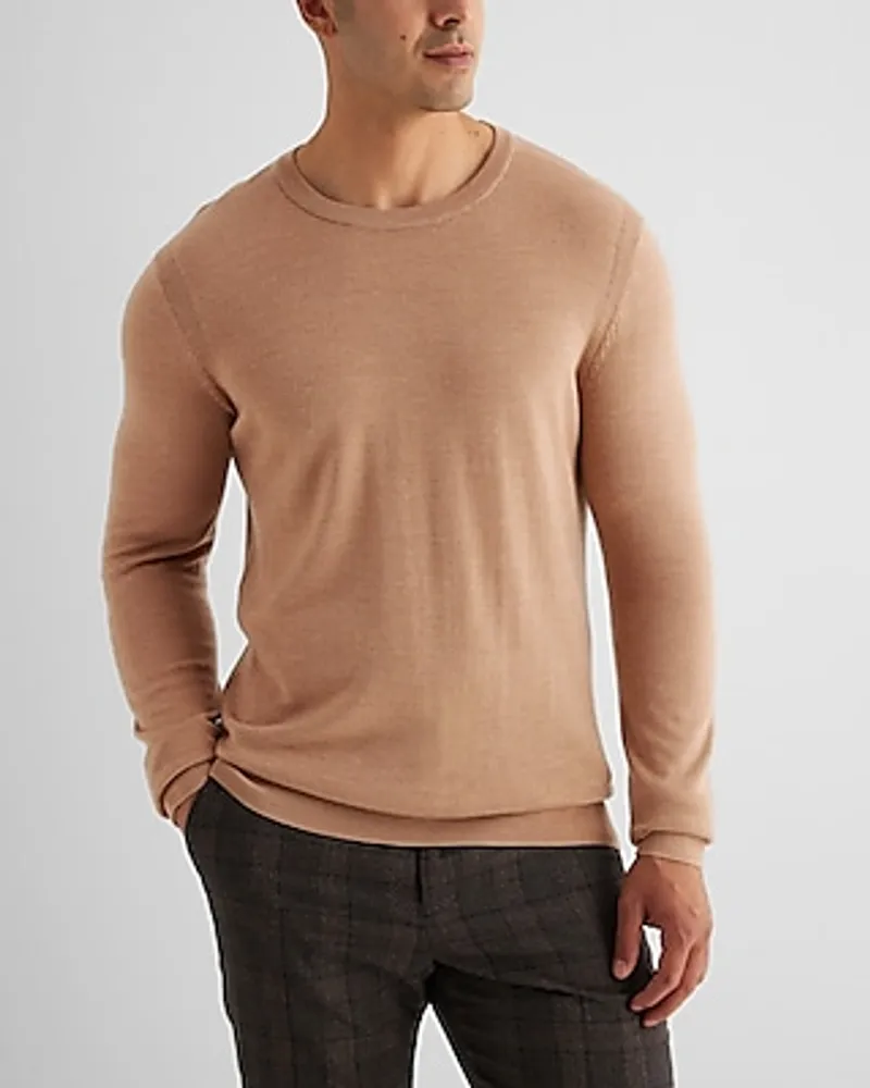 Crew Neck Merino Wool Sweater Neutral Men