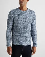 Big & Tall Cotton-Blend Chunky Ribbed Sweater Blue Men's XXL