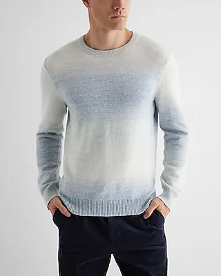 Ombre Stripe Cotton Crew Neck Sweater Men's S
