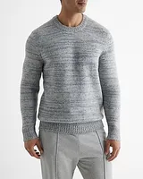 Textured Marled Crewneck Sweater Gray Men's XXL Tall