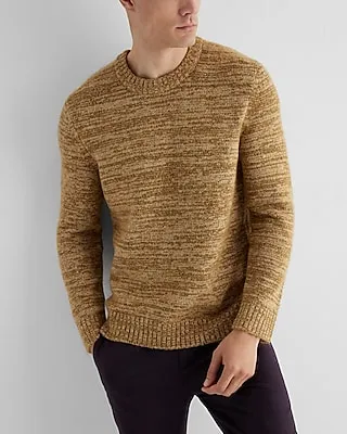 Textured Marled Crewneck Sweater