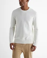 Cotton Textured Stitch Crew Neck Sweater Neutral Men's L Tall