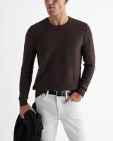 Cotton Textured Stitch Crew Neck Sweater Men's