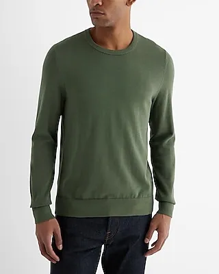 Crew Neck Perfect Pima Cotton Sweater Green Men's