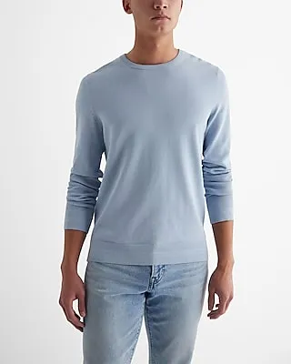 Crew Neck Perfect Pima Cotton Sweater Blue Men's XL