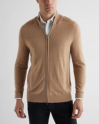 Full Zip Merino Wool Cardigan Neutral Men's S