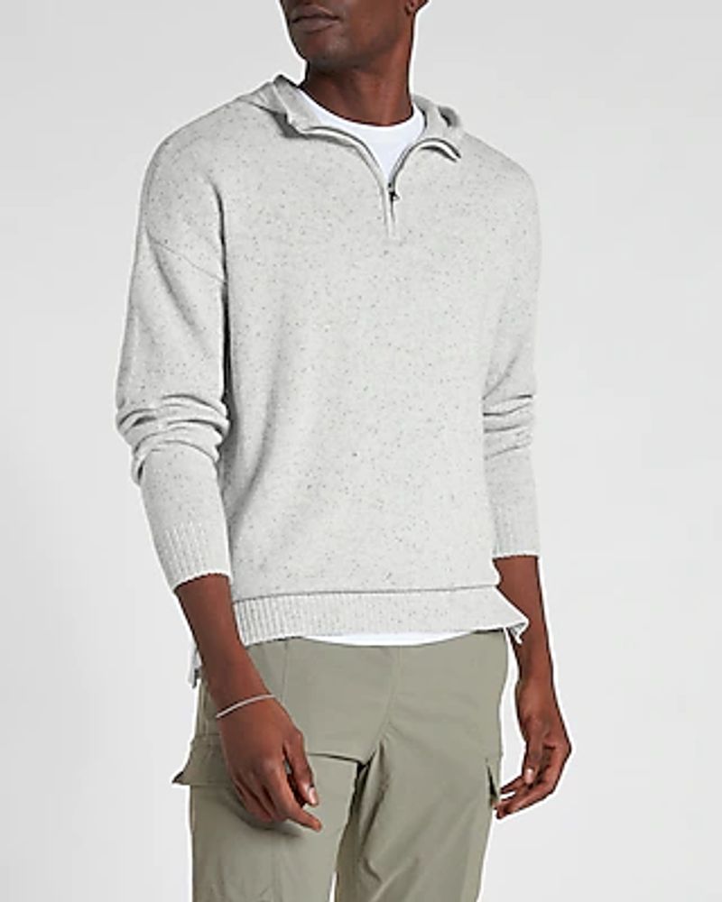 Express Solid Quarter Zip Hooded 