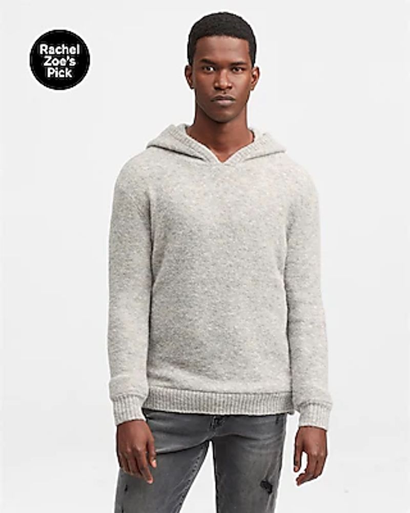 Solid Hooded Popover Wool-Blend Sweater