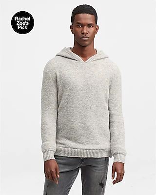Solid Hooded Popover Wool-Blend Sweater