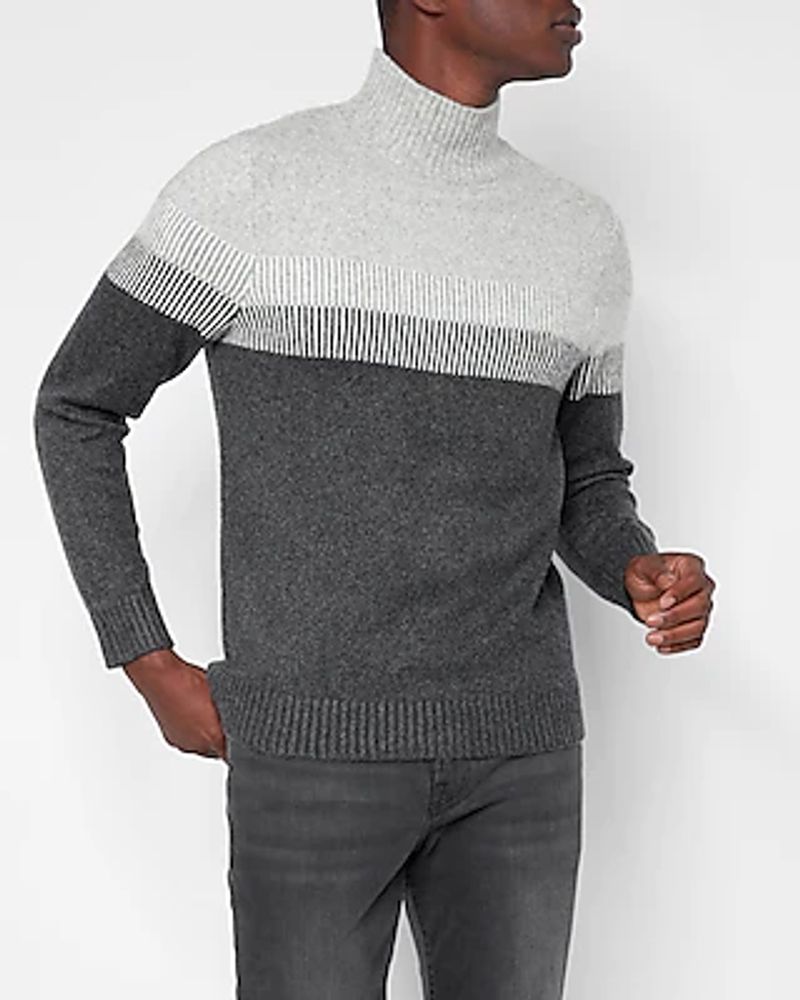 Horizontal Striped Turtleneck Sweater
