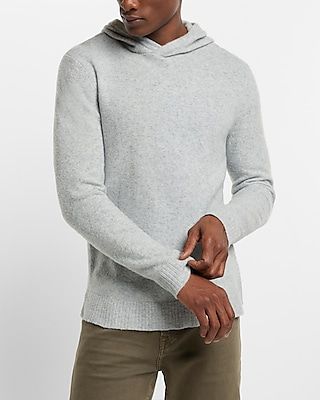 Big & Tall Felted Merino Wool-Blend Hooded Sweater Gray Men's XXL
