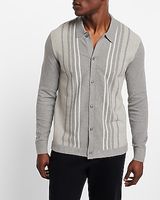 Striped Button Down Sweater Polo