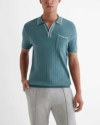 Modern Prep Short Sleeve Sweater Polo Blue Men's