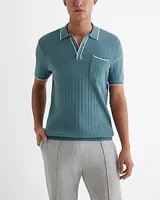 Modern Prep Short Sleeve Sweater Polo Blue Men's