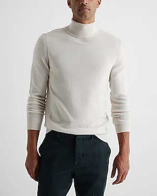 Big & Tall Turtleneck Merino Wool Sweater Neutral Men's XXL