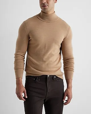 Turtleneck Merino Wool Sweater Neutral Men's S