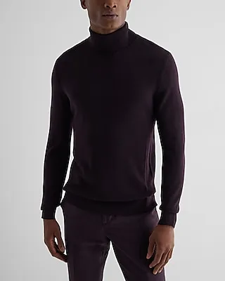 Big & Tall Turtleneck Merino Wool Sweater Purple Men's XXL