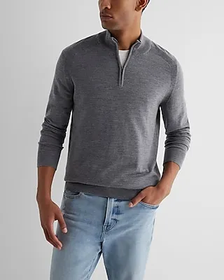 Quarter Zip Merino Wool Sweater Men's