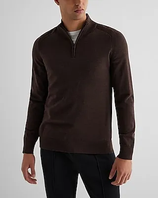 Quarter Zip Merino Wool Sweater Men's