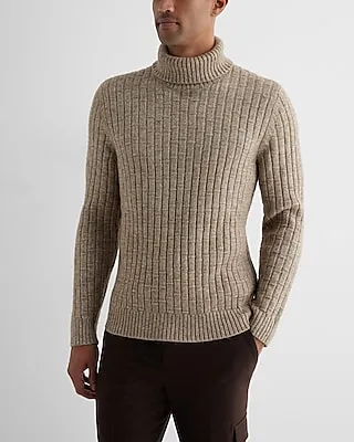 Ribbed Knit Turtleneck Sweater