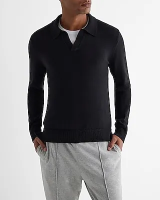 Cotton Johnny Collar Sweater Men