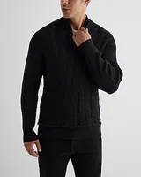 Mixed Stitch Quarter Zip Sweater