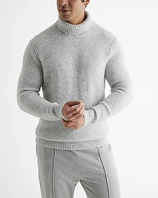 Textured Turtleneck Sweater Gray Men's XL Tall