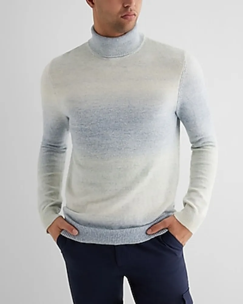 Ombre Cotton-Blend Turtleneck Blue Men's L Tall