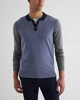 Color Block Merino Wool Sweater Polo Men's Tall