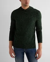 Two Tone Cotton-Blend Sweater Hoodie Green Men's XS