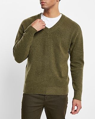 V-Neck Popover Sweater Green Men's XXL Tall