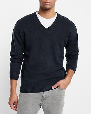 V-Neck Popover Sweater Blue Men's XS