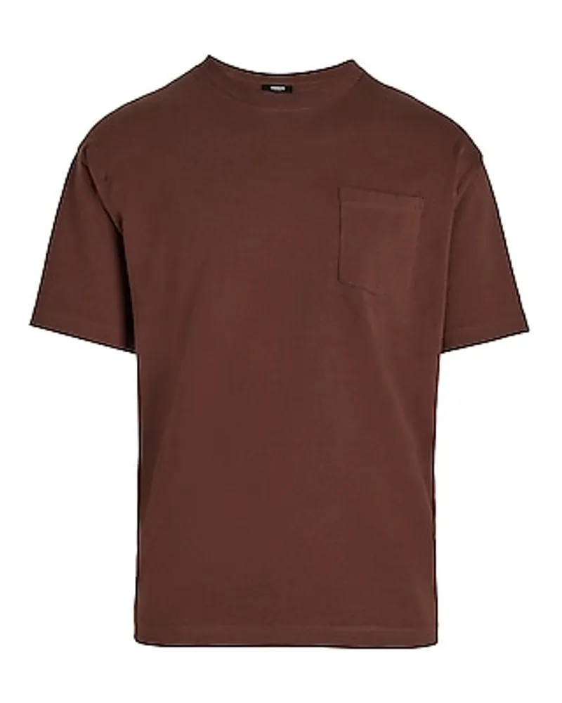 Heavyweight Crew Neck T-Shirt Brown Men's M Tall