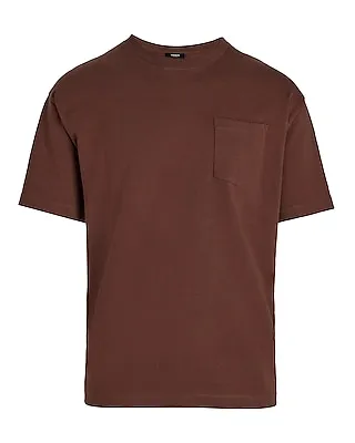 Big & Tall Heavyweight Crew Neck T-Shirt Brown Men's XXL