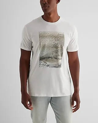 Dot Graphic Perfect Pima Cotton T-Shirt White Men's XL