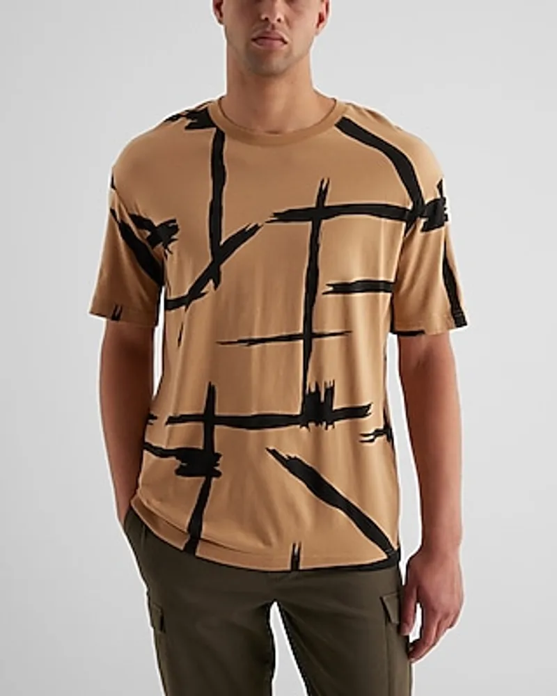 Relaxed Abstract Perfect Pima Cotton T-Shirt Neutral Men's