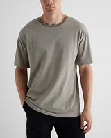 Relaxed Striped Collar Luxe Pique T-Shirt Brown Men