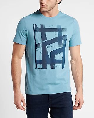 Blue Printed Graphic T-Shirt Blue Men's M