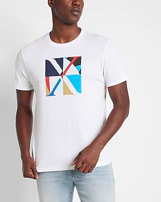 Colorful X Graphic T-Shirt White Men's XL
