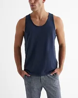 Crew Neck Perfect Pima Cotton Tank Top Blue Men's M