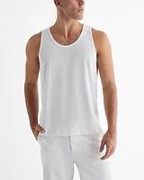 Crew Neck Perfect Pima Cotton Tank Top White Men's M Tall