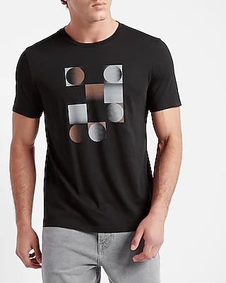 Circles Design Graphic T-Shirt Black Men's