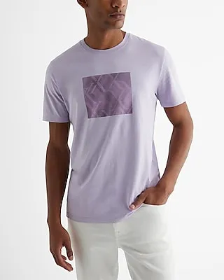 Abstract X Logo Graphic Perfect Pima Cotton T-Shirt Purple Men's XL Tall