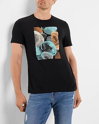 Colored Rock Graphic T-Shirt Black Men's S