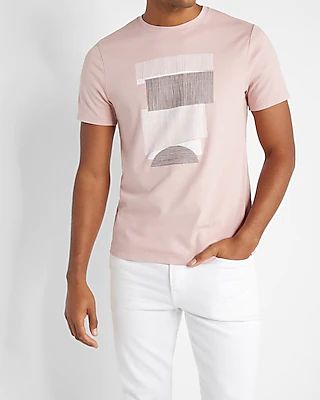 Light Pink Geo Print Premium Graphic T-Shirt Pink Men's S